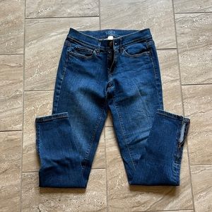 Ann Taylor modern skinny ankle jean with zipper detail